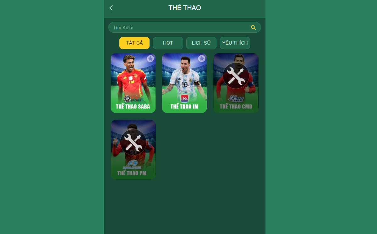 EV88 hợp tác với nhiều nhà cung cấp phòng cược thể thao như SABA, IM, PM, CMD